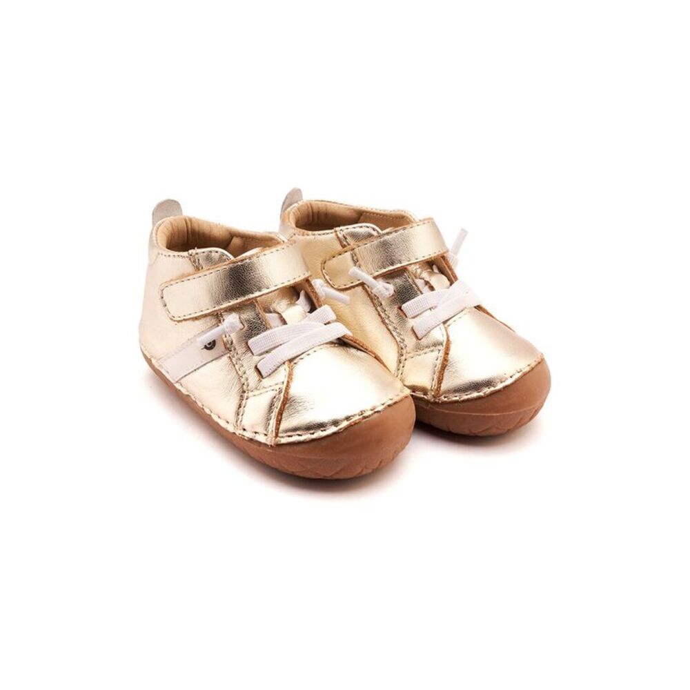 Old Soles Roadway Pave Leather Sneaker, Gold